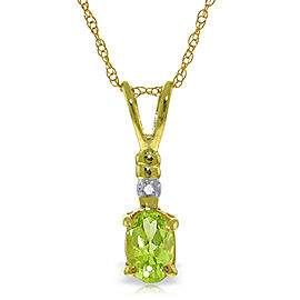 0.46 CTW 14K Solid Gold Love Murmur Peridot Diamond Necklace