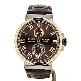 Ulysse Nardin Marine Chronometer Rose Gold bezel Brown Dial 1185-126 43mm