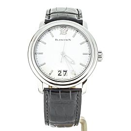 BLANCPAIN LEMAN GRANDE DATE WHITE DIAL Black Strap 40MM REF: 2850-1127-53b