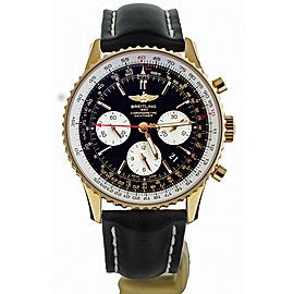 Breitling Navitimer B01 Rose Gold Black Dial 43mm Leather Strap RB0120