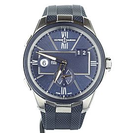 Ulysse Nardin Executive Dual Time Blue Stainless Steel 42mm 243-20-3/43 Full Set