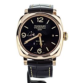 PANERAI RADIOMIR 1940 10 DAY GMT ORO ROSSO 45MM SLATE DIAL FULL SET REF PAM 625