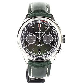 BREITLING PREMIER BENTLEY EDITION GREEN DIAL LEATHER STRAP 42MM AB0118 FULL SET