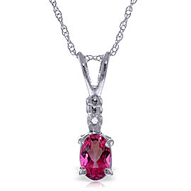 0.46 CTW 14K Solid White Gold Play The Part Pink Topaz Diamond Necklace