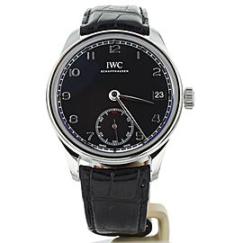 IWC Portugieser Eight Days Hand-Wound Black Dial 43mm IW510202 Full Set