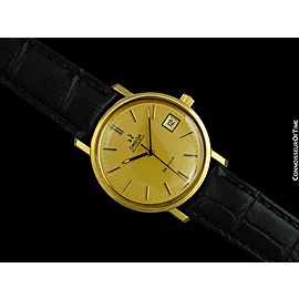 1978 OMEGA DE VILLE Vintage Mens Full Size 18K Gold Plated - Mint with Warranty