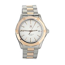 TAG HEUER AQUARACER DATE STAINLESS STEEL ROSE GOLD ON BRACELET 39MM WAP2150