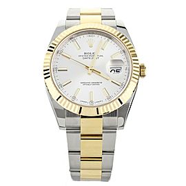 Rolex Datejust 41 Stainless Steel Yellow Gold Fluted Bezel 126333 Full Set