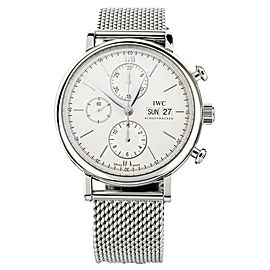 IWC PORTOFINO CHRONOGRAPH STAINLESS STEEL ON BRACELET SILVER DIAL 42MM IW391028