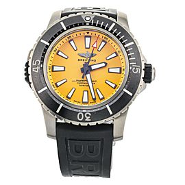 Breitling Superocean Automatic Titanium Yellow Dial Rubber 48mm e17369 Full Set