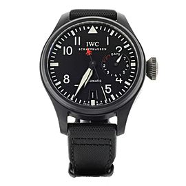 IWC BIG PILOT'S WATCH TOP GUN CERAMIC BLACK DIAL ON CANVAS 48MM IW501901