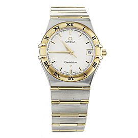 OMEGA CONSTELLATION STAINLESS STEEL YELLOW GOLD QUARTZ 34MM 1212.30.00 FULL SET