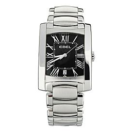 EBEL BRASILIA STAINLESS STEEL BLACK DIAL ON BRACELET QUARTZ 44 x 32.5MM