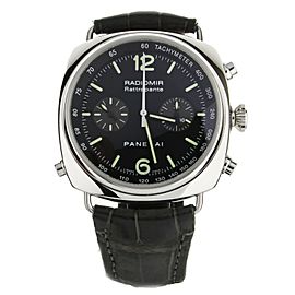 Panerai Radiomir Rattrapante Stainless Steel Black Dial on Alligator 45mm PAM214