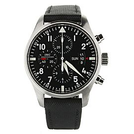 IWC Pilots Watch Chronograph Black Dial 43mm Stainless Steel Automatic IW377701