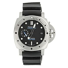 Panerai Submersible Stainless Steel Black Dial on Rubber Strap 42mm PAM973