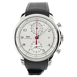 IWC Portuguese Yacht Club Chronograph Silver Dial Rubber 43mm IW390502 Full Set