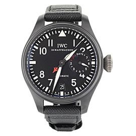 IWC BIG PILOT'S WATCH TOP GUN CERAMIC BLACK DIAL ON CANVAS 48MM IW501901