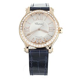 Chopard Happy Sport Automatic Rose Gold Diamond Bezel 33mm 275378-5003 Full Set