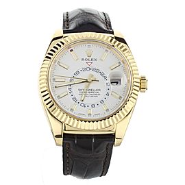 Rolex Sky-Dweller Annual Calendar Yellow Gold White Dial 42mm 326138 Full Set