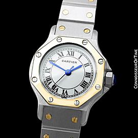 Cartier Santos Octagon Ladies Watch SS Steel & 18K Gold