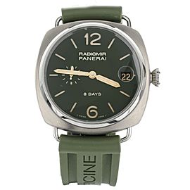 Panerai Radiomir 8 Days Green Titanium on Rubber Strap 45mm Pam735 Full set