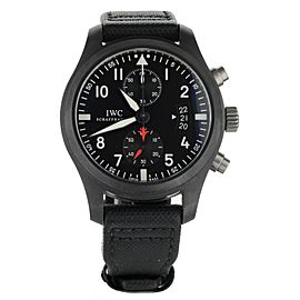 IWC Pilot's Watch Chronograph Top Gun Ceramic Calf Strap Deployant 46mm IW388001