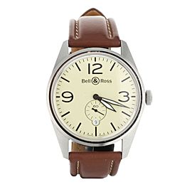 Bell & Ross BR123 Vintage 41mm Stainless Steel Cream Dial Full Set