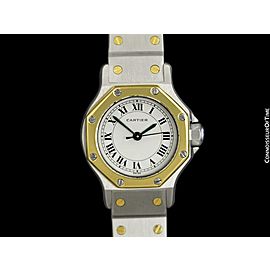 Cartier Santos Octagon Ladies Watch SS Steel & 18K Gold