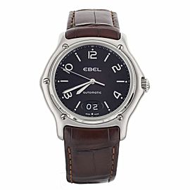 Ebel 1911 Big Date Stainless Steel Black Dial Brown Alligator 38mm