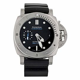 Panerai Submersible Black Dial Stainless Steel Rubber Strap 42mm