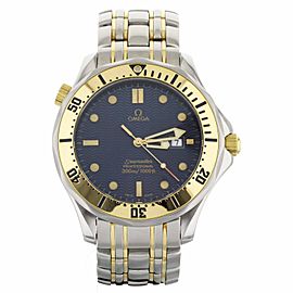 Omega Seamaster 300m Stainless Steel Yellow Gold Blue Dial Quartz 43mm