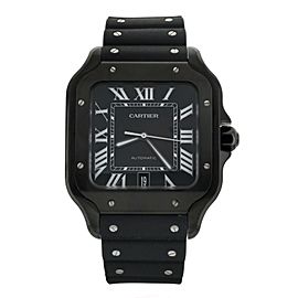 Cartier Santos XL DLC Stainless Steel Rubber Strap 39.8mm mm Full Set