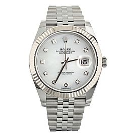 Rolex Datejust Factory Diamond Mother of Pearl Jubilee Bracelet 41mm 126334