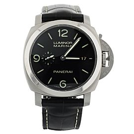 Panerai Luminor 1950 Stainless Steel Black Dial Alligator 44mm PAM312 Full Set