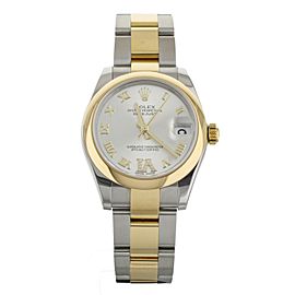 Rolex Datejust Stainless Steel Yellow Gold Silver Roman Smooth Bezel 31mm 178243