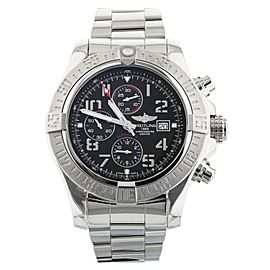 Breitling Super Avenger Black Dial Stainless Steel Bracelet 48mm A13371 Full Set