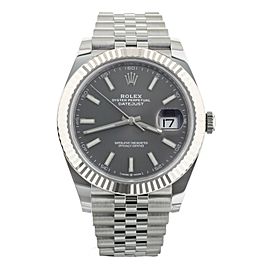 Rolex Datejust Stainless Steel Rhodium Jubilee Bracelet 41mm 126334 Full Set