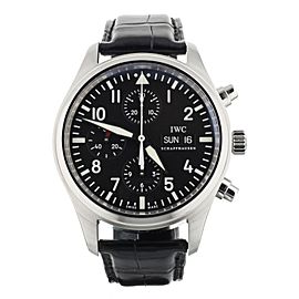 IWC Pilots Watch Chronograph Black Dial Stainless Steel