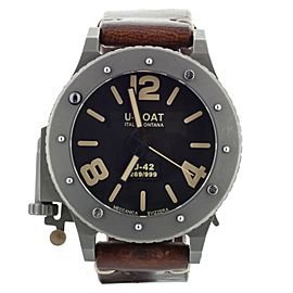 U-Boat U-42 Limited Edition Titanium Black Dial Brown Calf 47MM 6471 Full Set