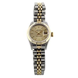 Rolex Lady Datejust Stainless Steel Yellow Gold Champagne Dial Jubilee 26m 69173