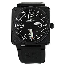 Bell & Ross BR 01-93 GMT PVD Stainless Steel Rubber Black Dial 46mm BR0193-GMT