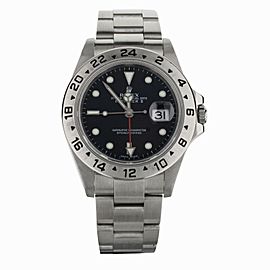 Rolex Explorer II GMT Stainless Steel Black Dial Red 40mm 16570 Full Set