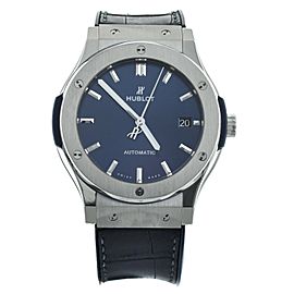 Hublot Classic Fusion Titanium Blue Dial Rubber Strap 45mm 511.NX.7170.RX