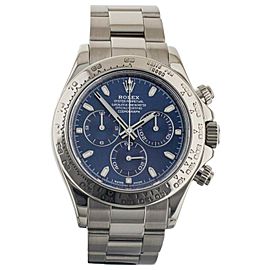 Rolex Daytona Chronograph White Gold Blue Dial on Bracelet 40MM 116509