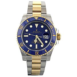 Rolex Submariner Stainless Steel Yellow Gold Blue Dial on Bracelet 40mm 116613LB