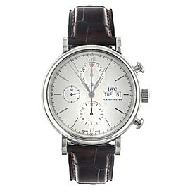 IWC Portofino Chronograph Stainless Steel Silver Dial 42mm IW391027 Fut Set