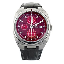 Tutima Saxon One Chronograph Racing Red Steel Alligator 43mm 6420-07 Full set