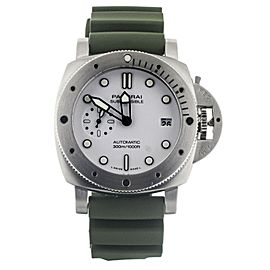 Panerai Submersible White Dial Stainless Steel Rubber 42mm PAM1223 Full Set