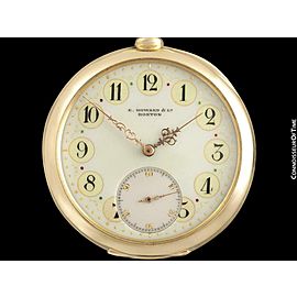 1891 E. HOWARD & Co. 18 Size N 18K Gold Pocket Watch with Exceptional Fancy Dial